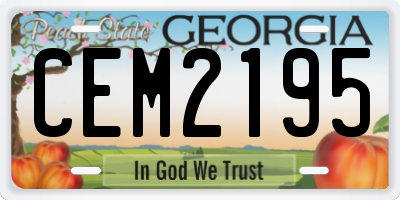 GA license plate CEM2195