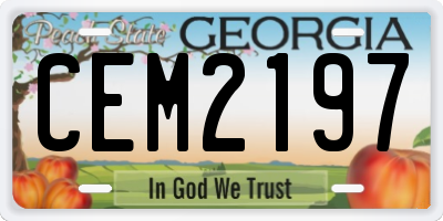 GA license plate CEM2197
