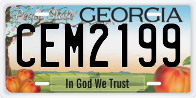 GA license plate CEM2199