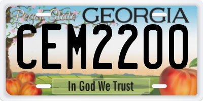 GA license plate CEM2200