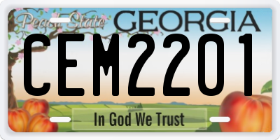 GA license plate CEM2201