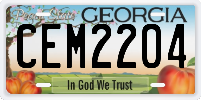 GA license plate CEM2204