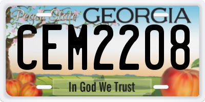GA license plate CEM2208