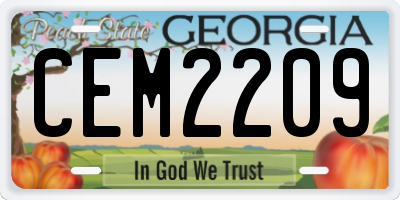 GA license plate CEM2209