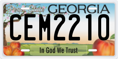 GA license plate CEM2210