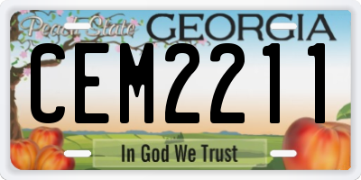 GA license plate CEM2211