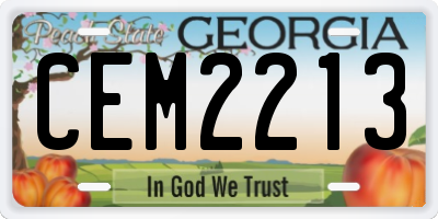 GA license plate CEM2213