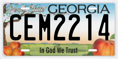 GA license plate CEM2214