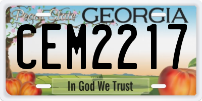 GA license plate CEM2217