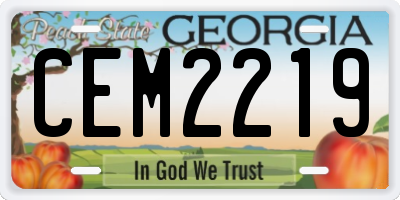 GA license plate CEM2219