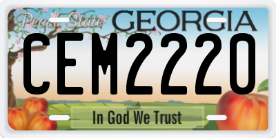 GA license plate CEM2220