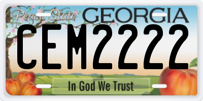 GA license plate CEM2222