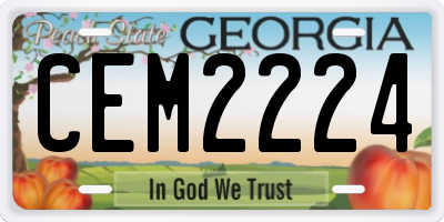 GA license plate CEM2224