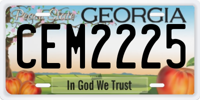 GA license plate CEM2225