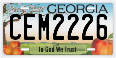 GA license plate CEM2226