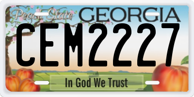 GA license plate CEM2227