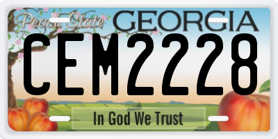 GA license plate CEM2228