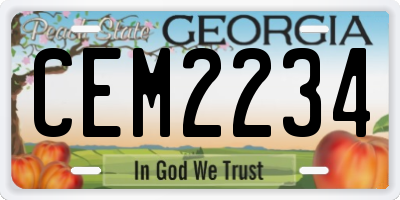 GA license plate CEM2234