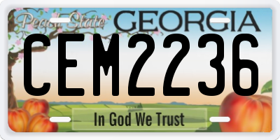 GA license plate CEM2236