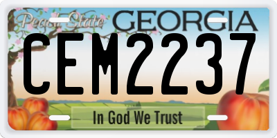 GA license plate CEM2237