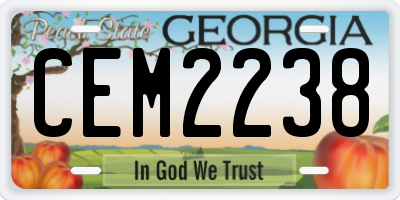 GA license plate CEM2238