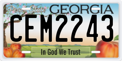 GA license plate CEM2243