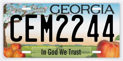 GA license plate CEM2244