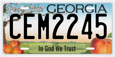 GA license plate CEM2245