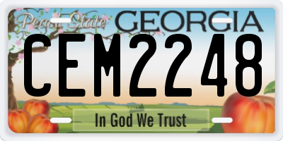 GA license plate CEM2248