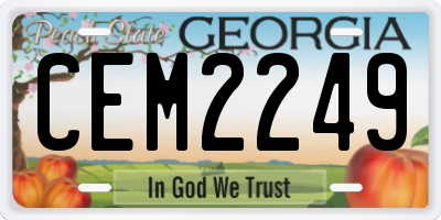 GA license plate CEM2249