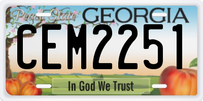 GA license plate CEM2251