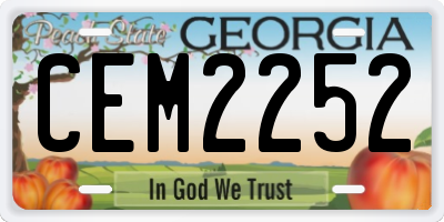 GA license plate CEM2252