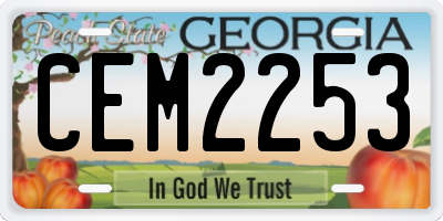 GA license plate CEM2253