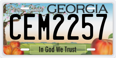GA license plate CEM2257
