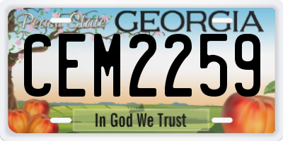 GA license plate CEM2259