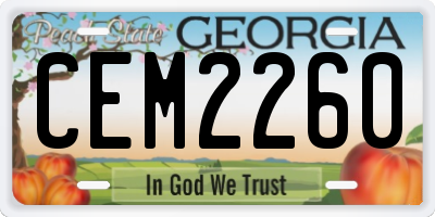 GA license plate CEM2260