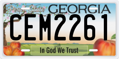 GA license plate CEM2261