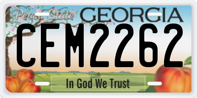 GA license plate CEM2262