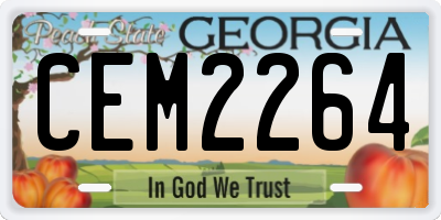 GA license plate CEM2264