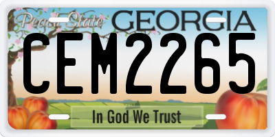 GA license plate CEM2265