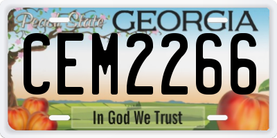 GA license plate CEM2266