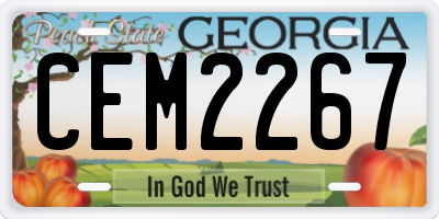 GA license plate CEM2267