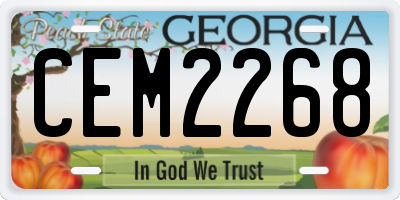 GA license plate CEM2268