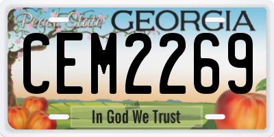 GA license plate CEM2269