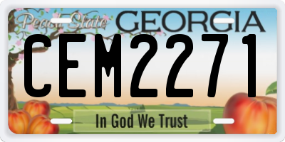 GA license plate CEM2271