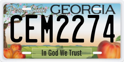 GA license plate CEM2274