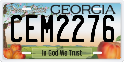 GA license plate CEM2276