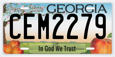GA license plate CEM2279