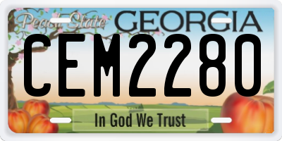 GA license plate CEM2280