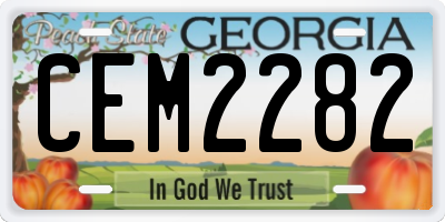 GA license plate CEM2282